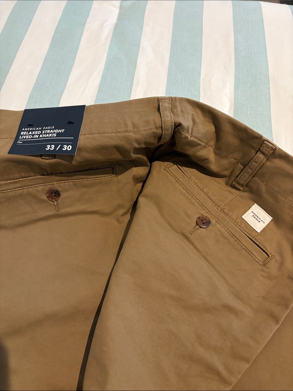 American Eagle Outfitters Khaki Relaxed Straight Chinos - Brown 33x30